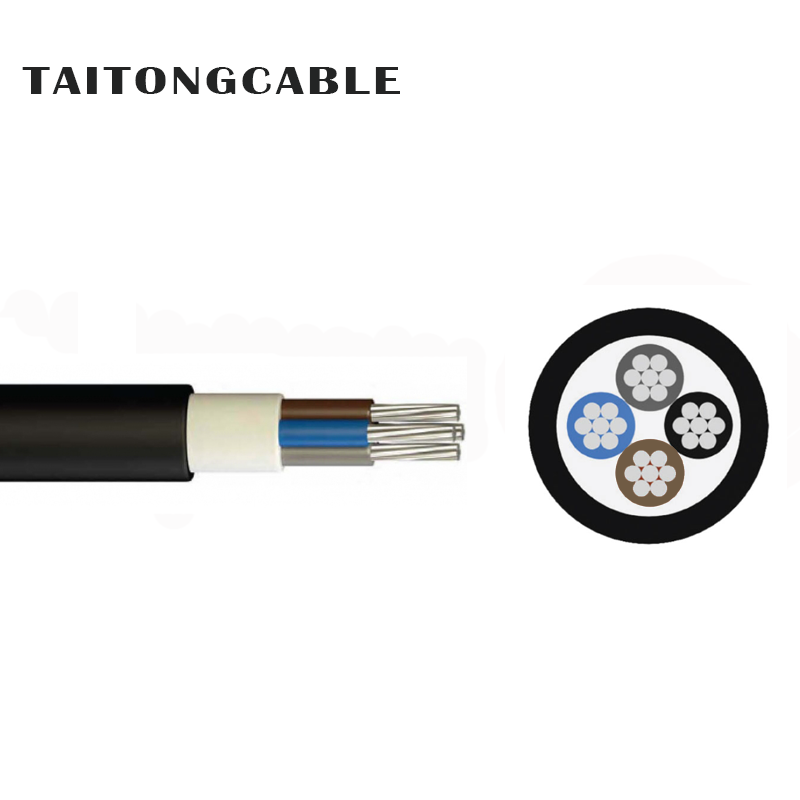 Tentsio baxuko 2-5-nukleoko aluminiozko eroale blindatu gabeko XLPE isolatutako PVC estalduradun elikatze-kableak