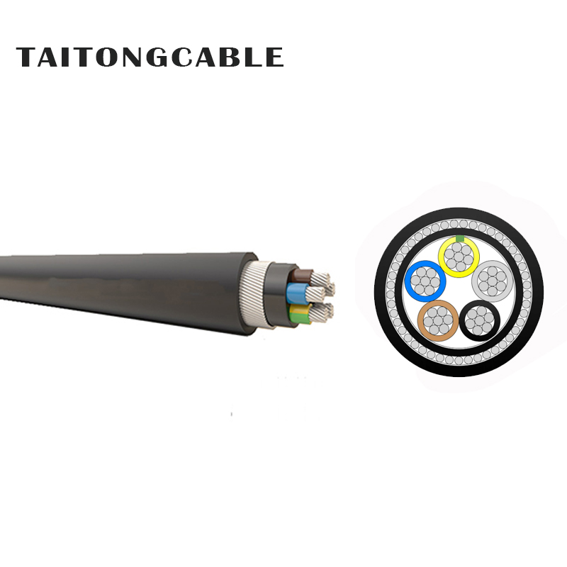 Tentsio baxuko 2-5 nukleo SWA blindatutako aluminiozko eroale XLPE isolatutako PVC estalduradun elikatze-kableak