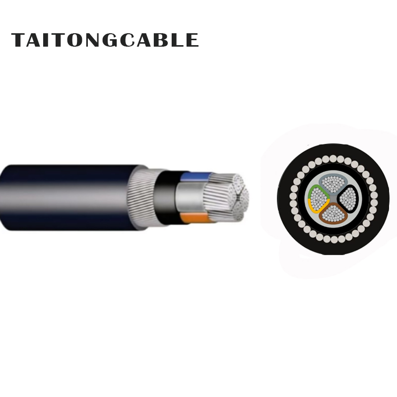 Tentsio baxuko 2-5-nukleoko SWA altzairuzko alanbre blindatu aluminiozko PVC-isolaturiko PVC-estalduradun elikatze-kableak