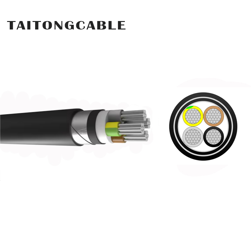 Tentsio baxuko 2 eta 5 nukleoko STA altzairuzko zinta blindatua aluminiozko PVC isolatutako eta estalduradun elikatze-kableak